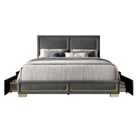 Home Design Jasper Upholstered Storage Platform Bed Frame