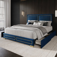 Home Design Jasper Upholstered Storage Platform Bed Frame
