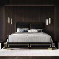 Home Design Jasper Upholstered Storage Platform Bed Frame