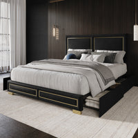Home Design Jasper Upholstered Storage Platform Bed Frame