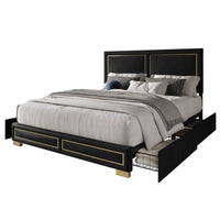 Home Design Jasper Upholstered Storage Platform Bed Frame