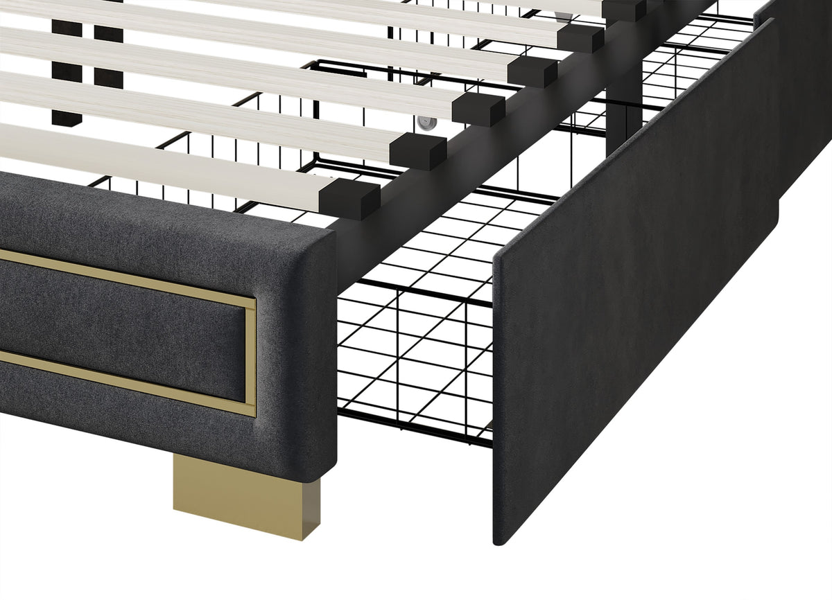 Home Design Jasper Upholstered Storage Platform Bed Frame