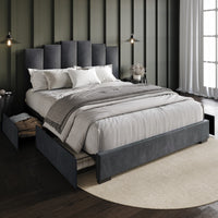 Home Design Yuma Upholstered Storage Platform Bed Frame