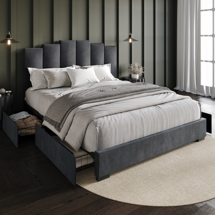 Home Design Yuma Upholstered Storage Platform Bed Frame