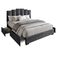 Home Design Yuma Upholstered Storage Platform Bed Frame