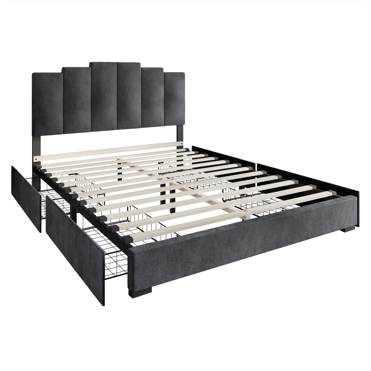 Home Design Yuma Upholstered Storage Platform Bed Frame