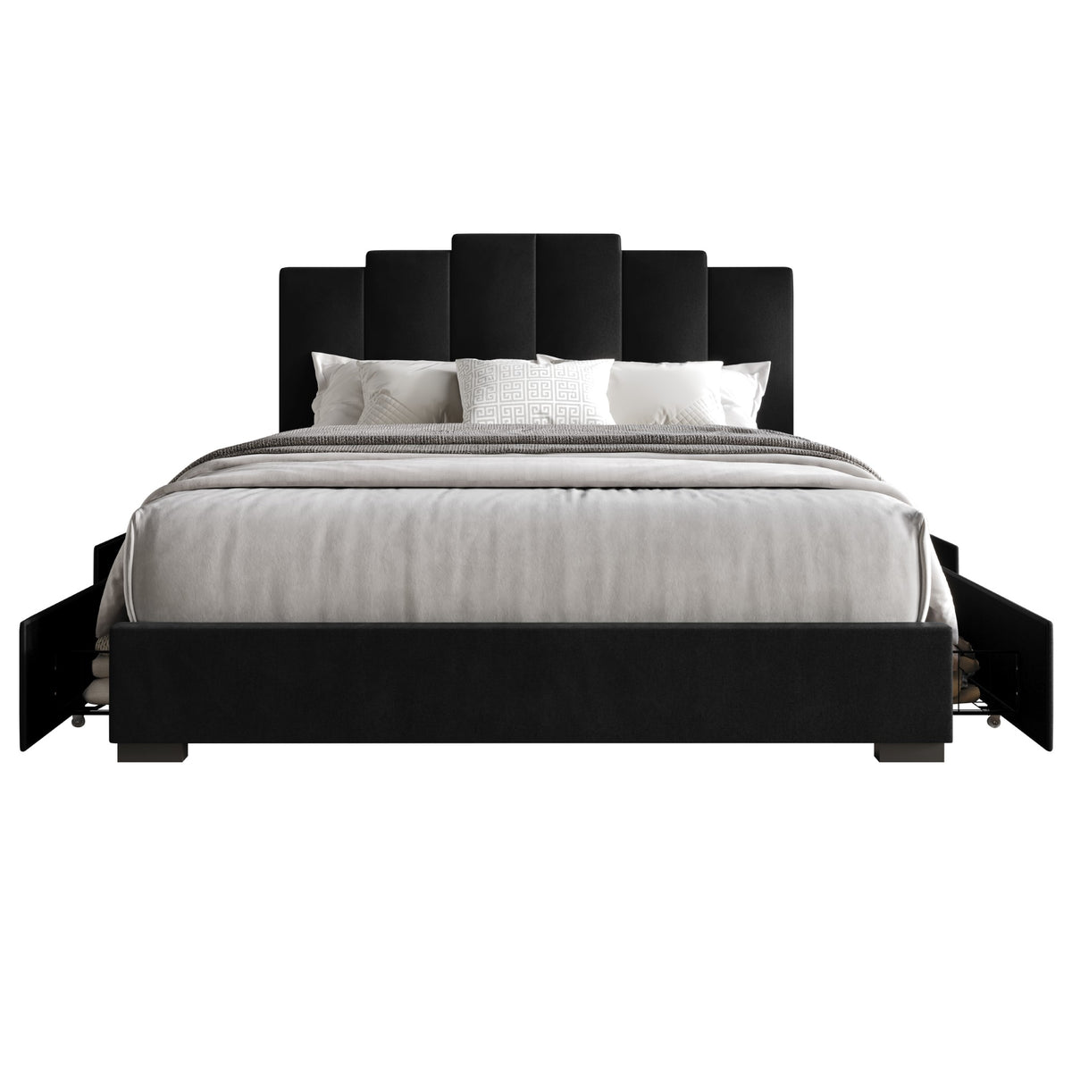 Home Design Yuma Upholstered Storage Platform Bed Frame