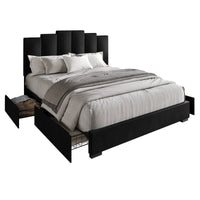 Home Design Yuma Upholstered Storage Platform Bed Frame