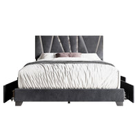 Home Design Hanover Upholstered Storage Platform Bed Frame