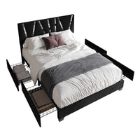 Home Design Hanover Upholstered Storage Platform Bed Frame