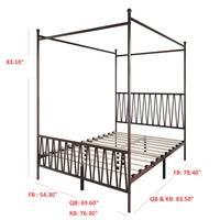 Home Design Dallas Metal Canopy Bed Frame