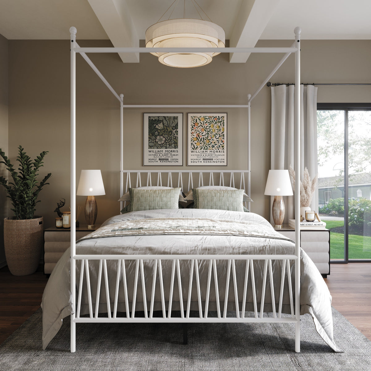 Home Design Dallas Metal Canopy Bed Frame