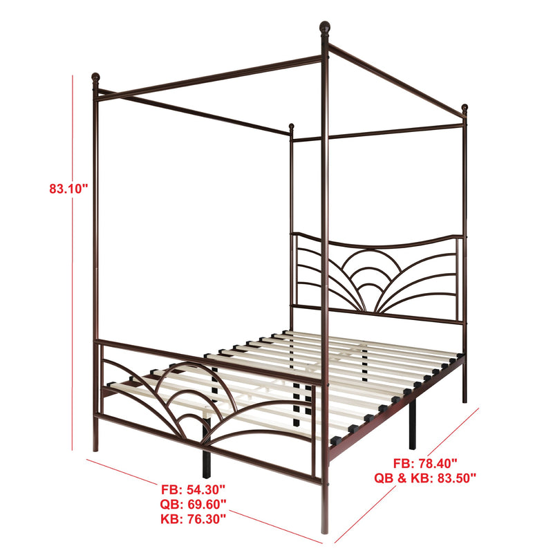 Home Design Denver Metal Canopy Bed Frame For Adult