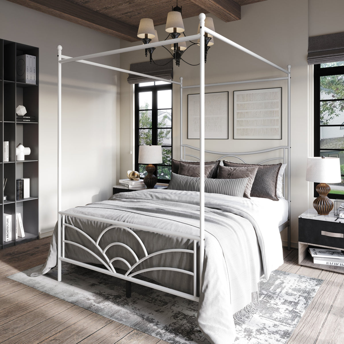Home Design Denver Metal Canopy Bed Frame For Adult
