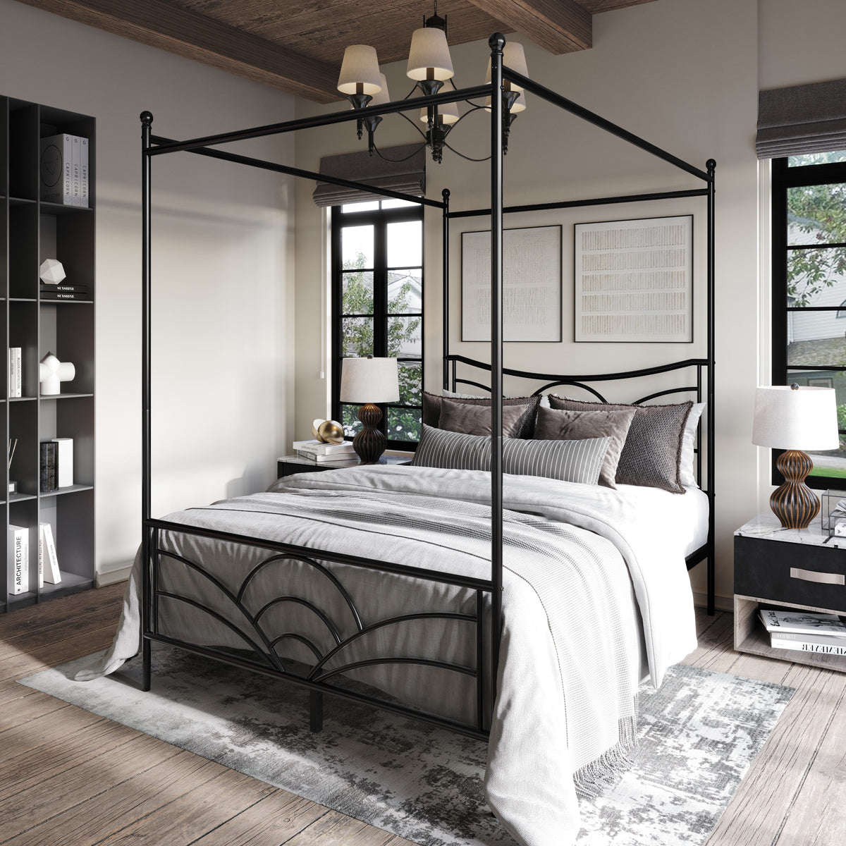 Home Design Denver Metal Canopy Bed Frame For Adult