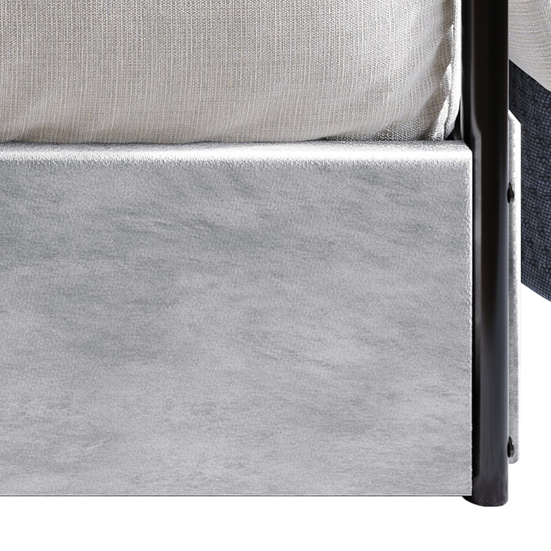 Home Design Hobart Upholstered Metal Storage Canopy Bed Frame, Silver Gray
