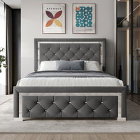 Home Design Toccoa Upholstered Panel Bed Frame