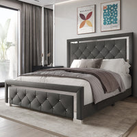 Home Design Toccoa Upholstered Panel Bed Frame