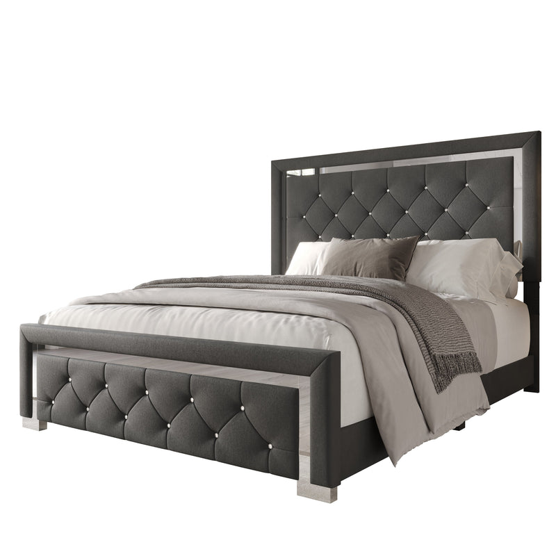 Home Design Toccoa Upholstered Panel Bed Frame