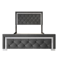 Home Design Toccoa Upholstered Panel Bed Frame