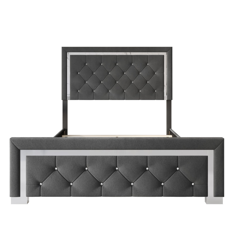 Home Design Toccoa Upholstered Panel Bed Frame