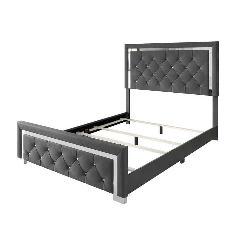 Home Design Toccoa Upholstered Panel Bed Frame