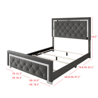 Home Design Toccoa Upholstered Panel Bed Frame