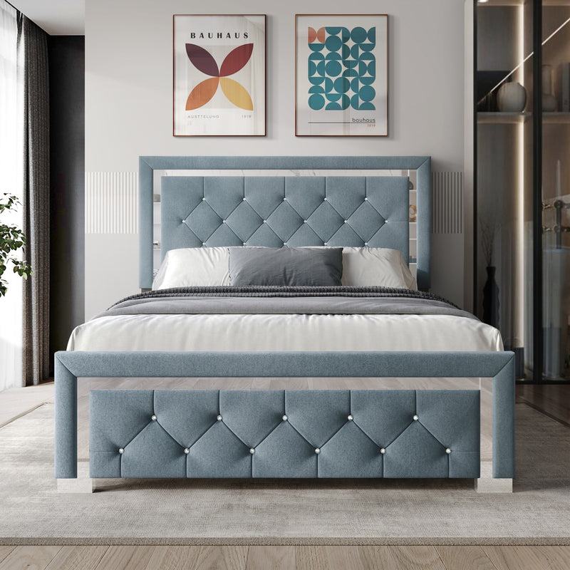 Home Design Toccoa Upholstered Panel Bed Frame