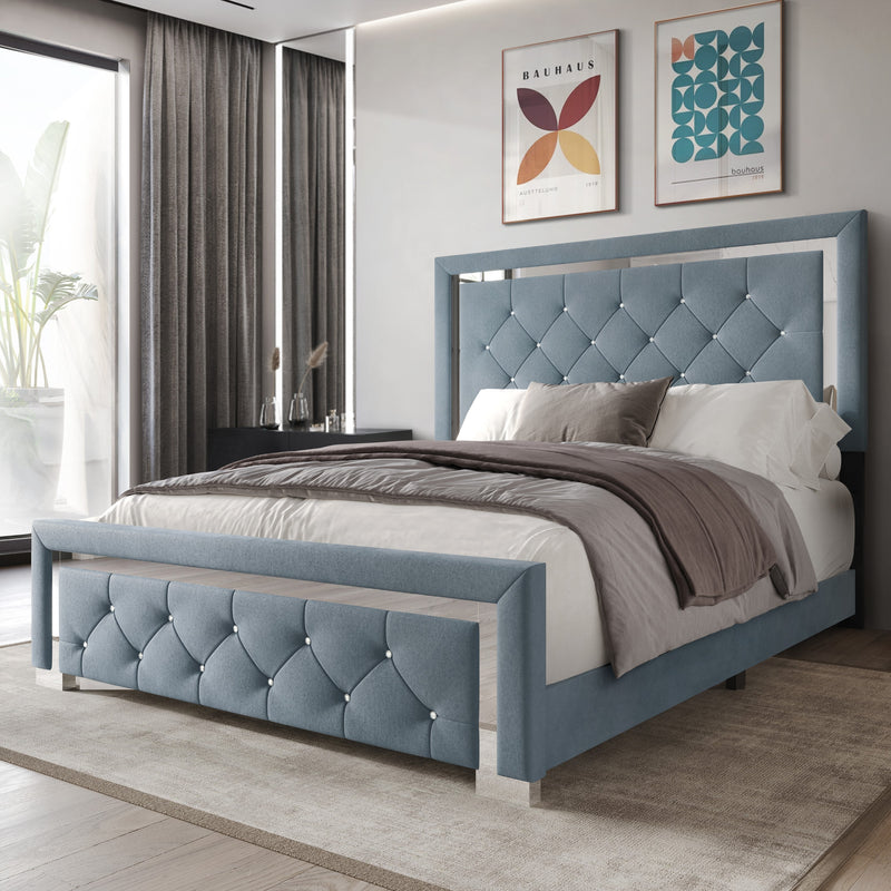 Home Design Toccoa Upholstered Panel Bed Frame