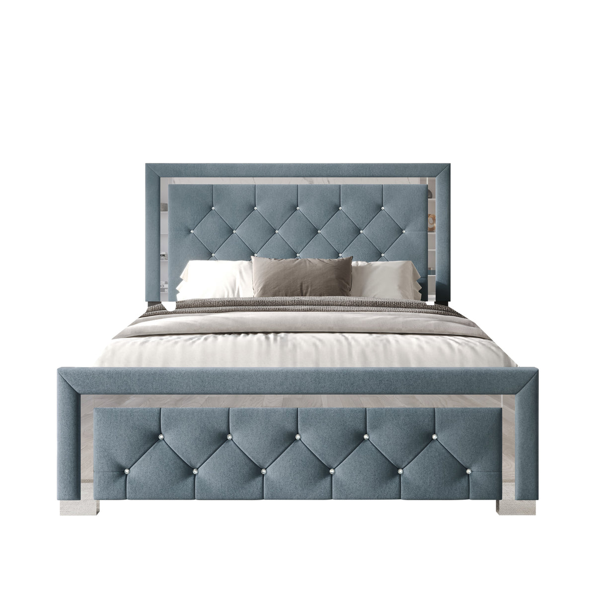 Home Design Toccoa Upholstered Panel Bed Frame
