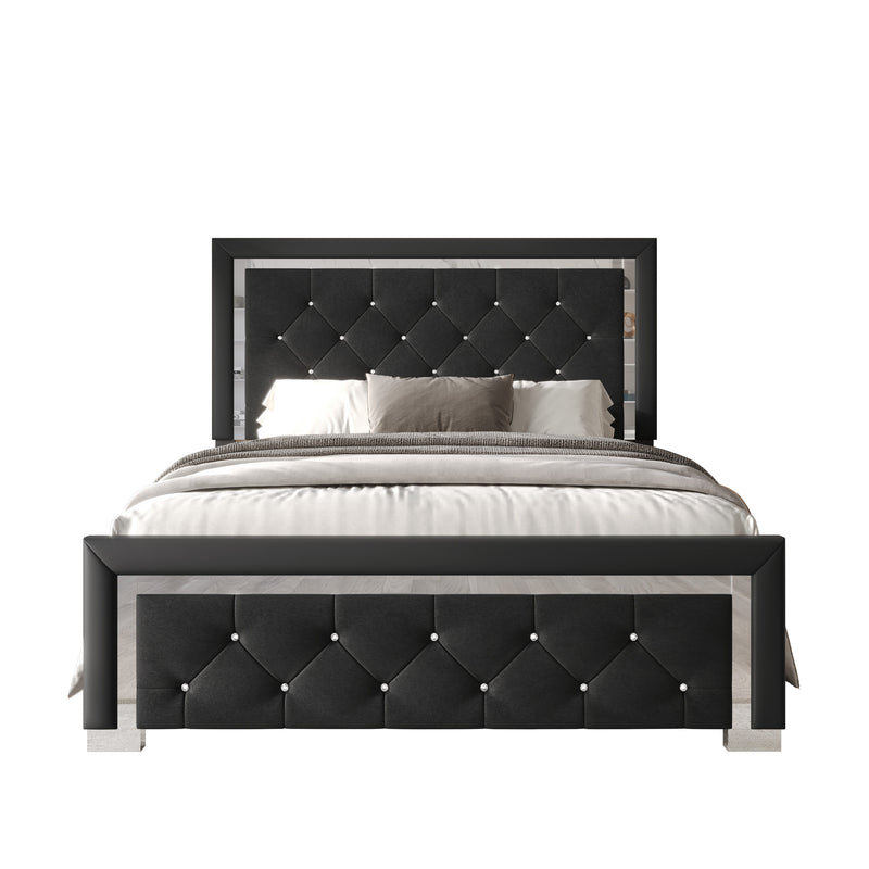 Home Design Toccoa Upholstered Panel Bed Frame