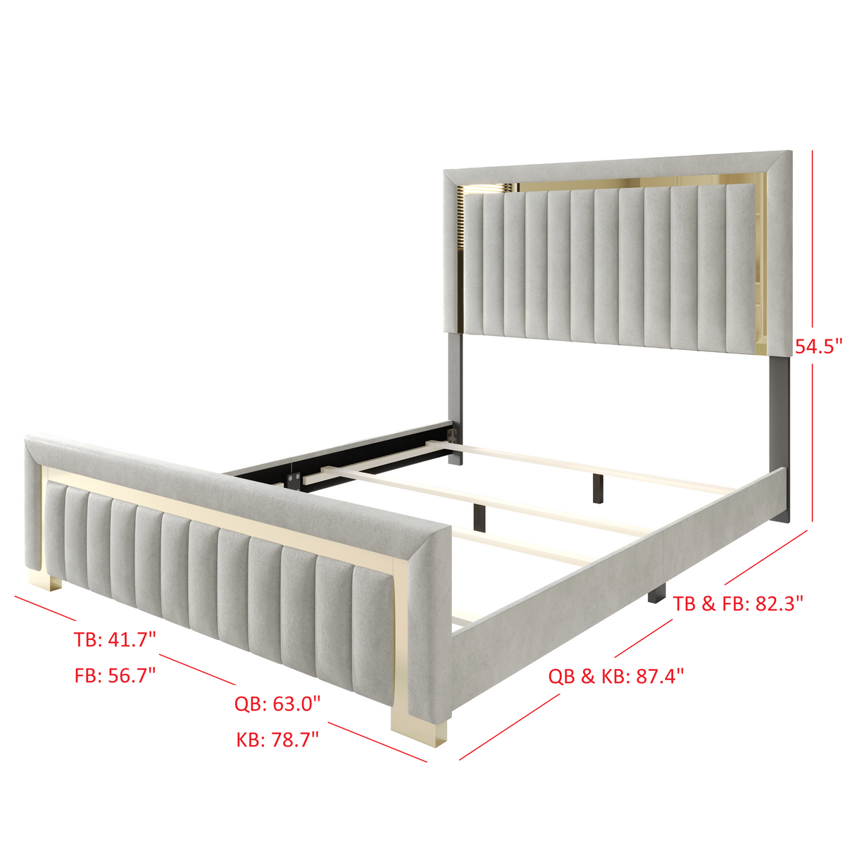 Home Design Olathe Upholstered Panel Bed Frame