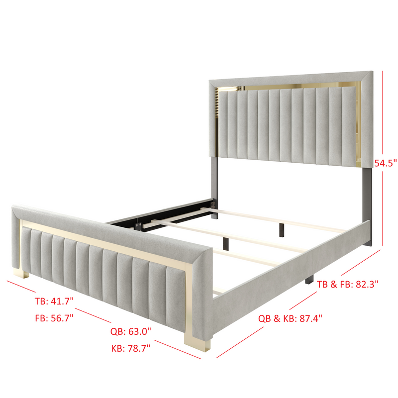 Home Design Olathe Upholstered Panel Bed Frame