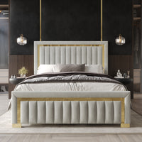 Home Design Olathe Upholstered Panel Bed Frame