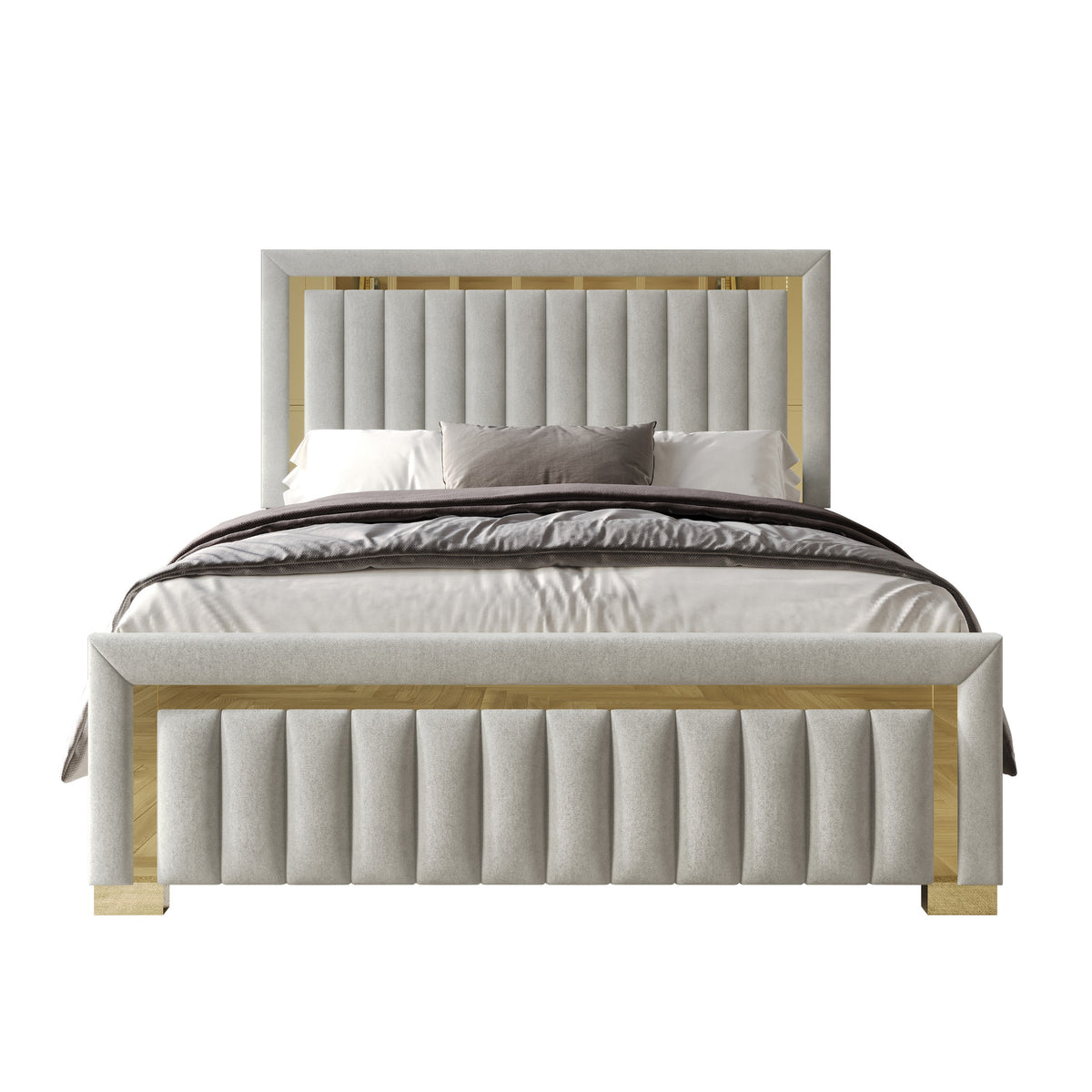 Home Design Olathe Upholstered Panel Bed Frame