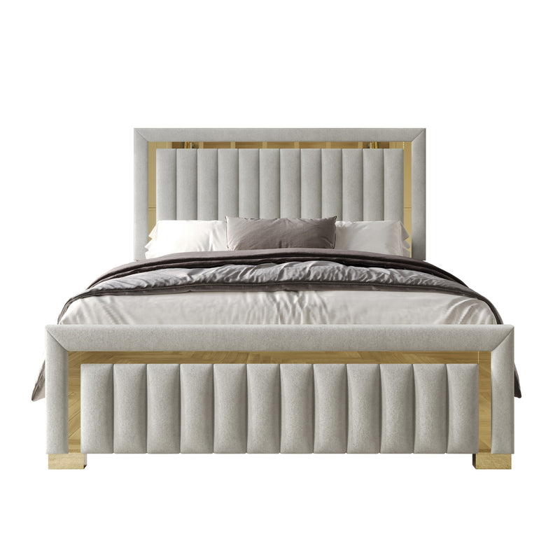 Home Design Olathe Upholstered Panel Bed Frame