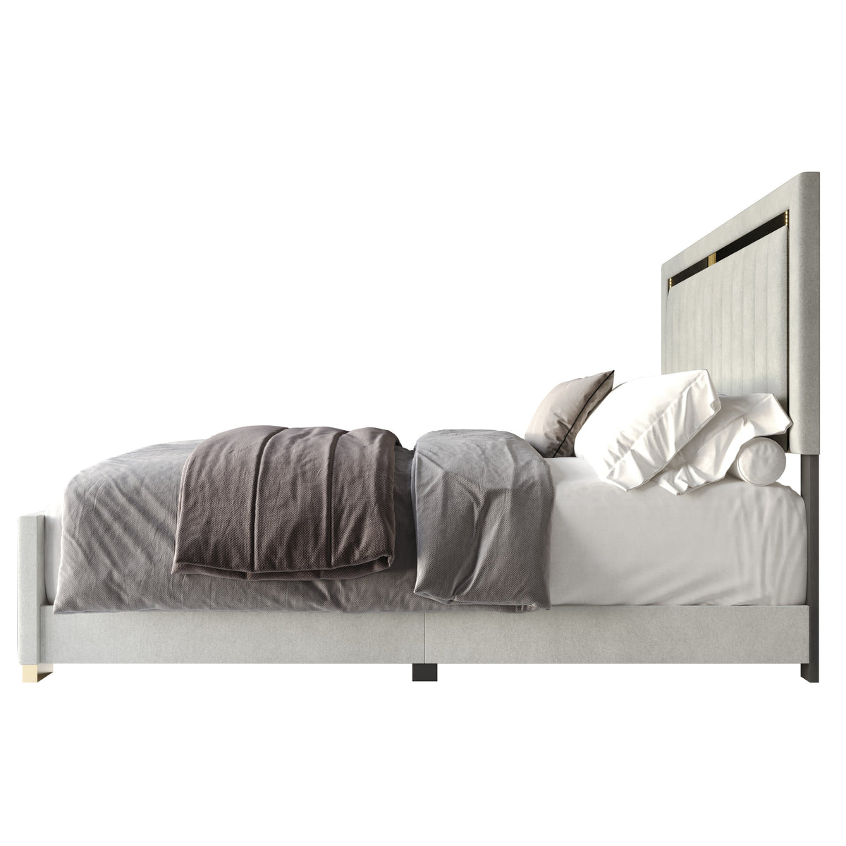 Home Design Olathe Upholstered Panel Bed Frame