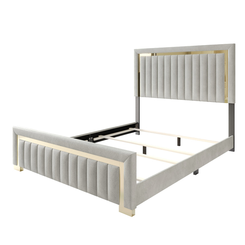 Home Design Olathe Upholstered Panel Bed Frame