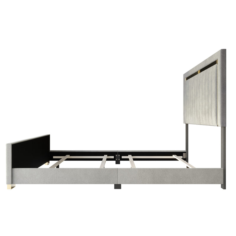 Home Design Olathe Upholstered Panel Bed Frame
