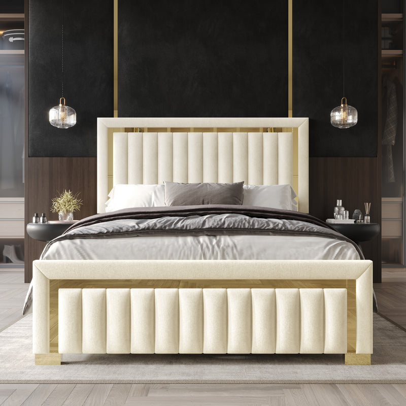 Home Design Olathe Upholstered Panel Bed Frame