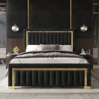 Home Design Olathe Upholstered Panel Bed Frame