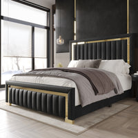 Home Design Olathe Upholstered Panel Bed Frame