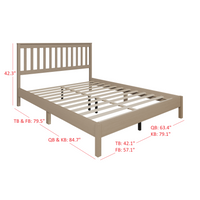 Home Design Fresno Wood Platform Bed Frame for Adult