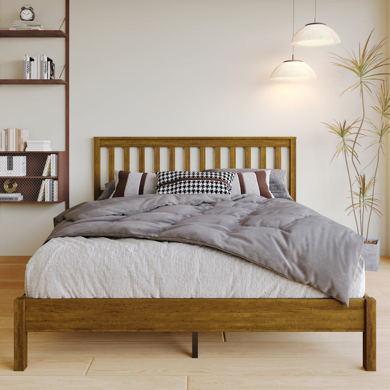Home Design Fresno Wood Platform Bed Frame for Adult