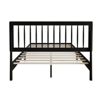 Home Design Galena Wood Platform Bed Frame for Adult, Black