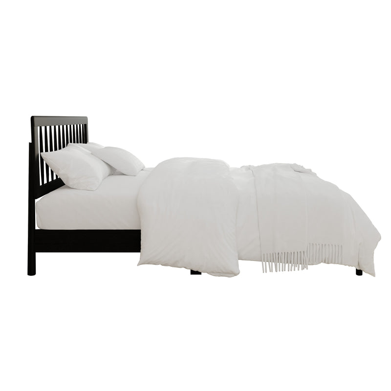 Home Design Galena Wood Platform Bed Frame for Adult, Black