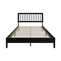 Home Design Galena Wood Platform Bed Frame for Adult, Black