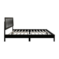 Home Design Galena Wood Platform Bed Frame for Adult, Black