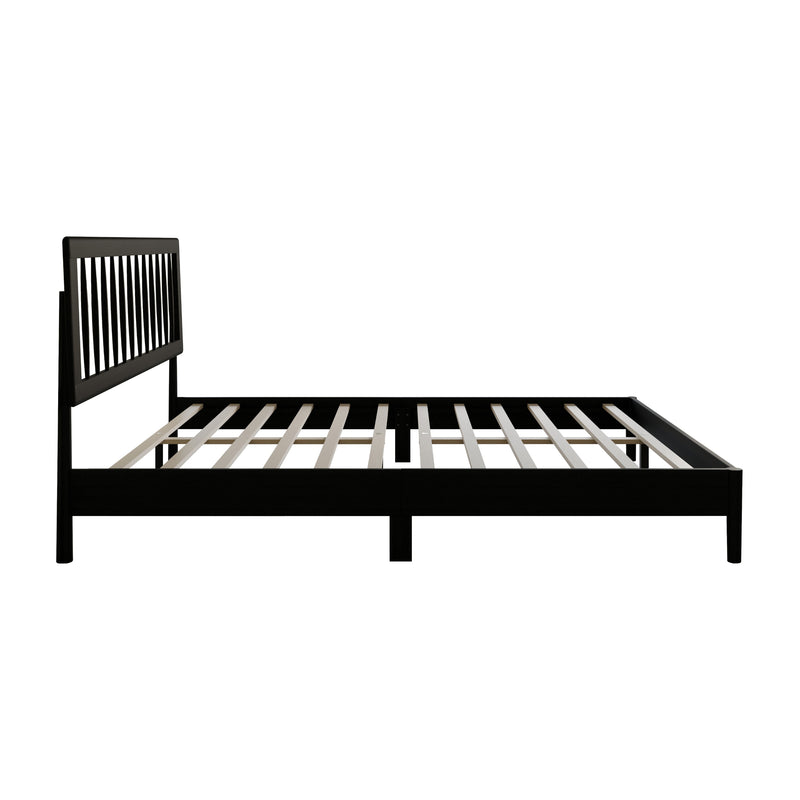 Home Design Galena Wood Platform Bed Frame for Adult, Black