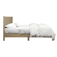 Home Design Rogers Solid Wood Platform Bed Frame with Panel Headboard, No Box Spring Needed, Sturdy& Durable